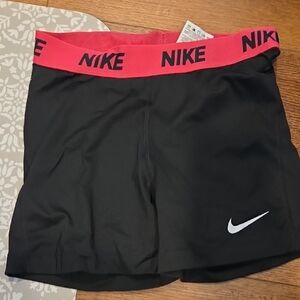 Nike Women's Athletic Shorts Black with Pink Waistband